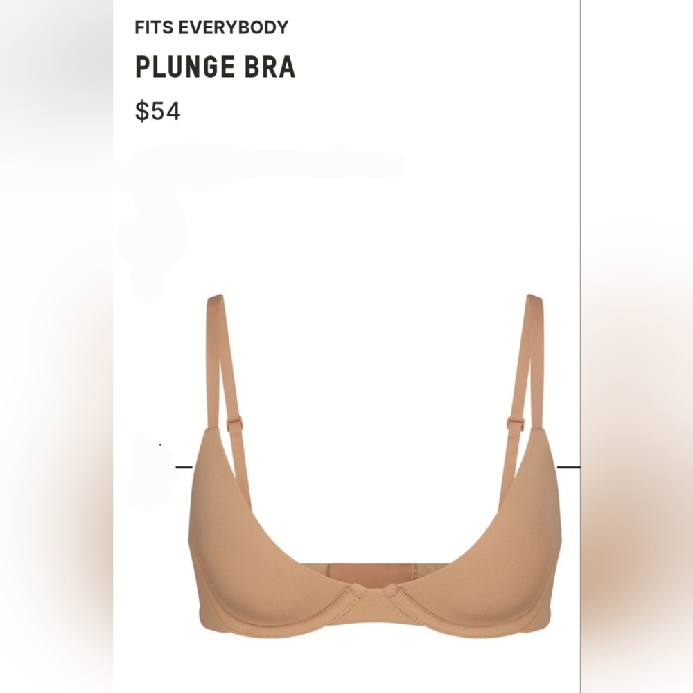(G1) NWT,SKIMS SCOOP-PLUNGE BRA WITH UNDERWIRE,ADJUSTABLE STRAPS, SIZE 34C.
